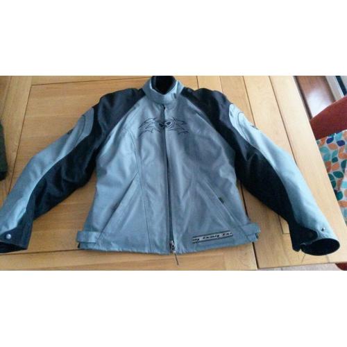 Ladies Ixon stylish Motorcycle Jacket, babyblue and black with remova