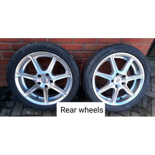 Alloy wheels of a Toyota Celica