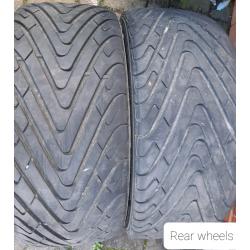 Alloy wheels of a Toyota Celica