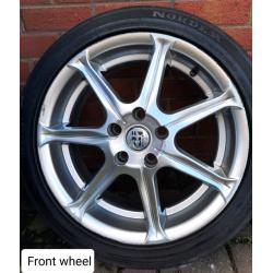 Alloy wheels of a Toyota Celica