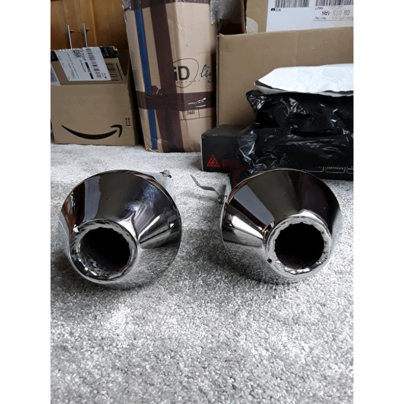 Universal extra wide short megaphone exhaust silencers