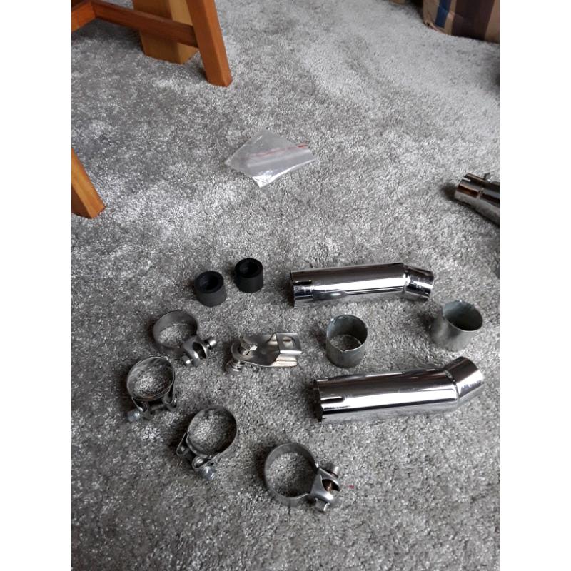 Universal extra wide short megaphone exhaust silencers
