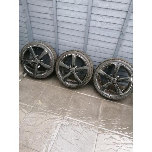 3 low profile tyres 205/40 17R like new