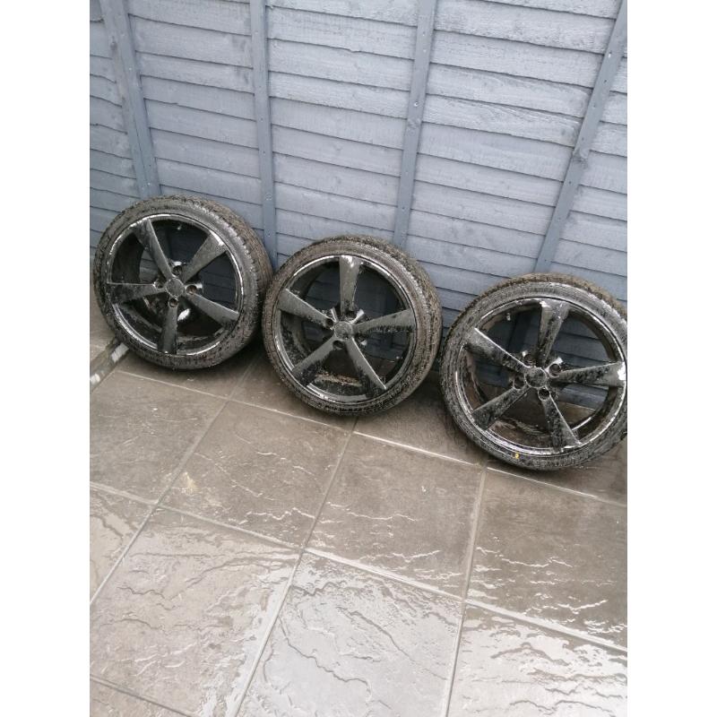 3 low profile tyres 205/40 17R like new