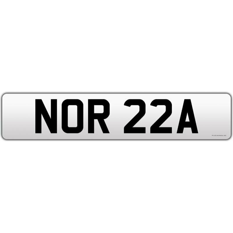 private Personal Cherished Number Plate new to market, currently on retention NOR 22A