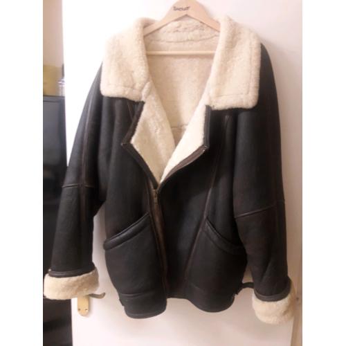 Leather mens flying jacket