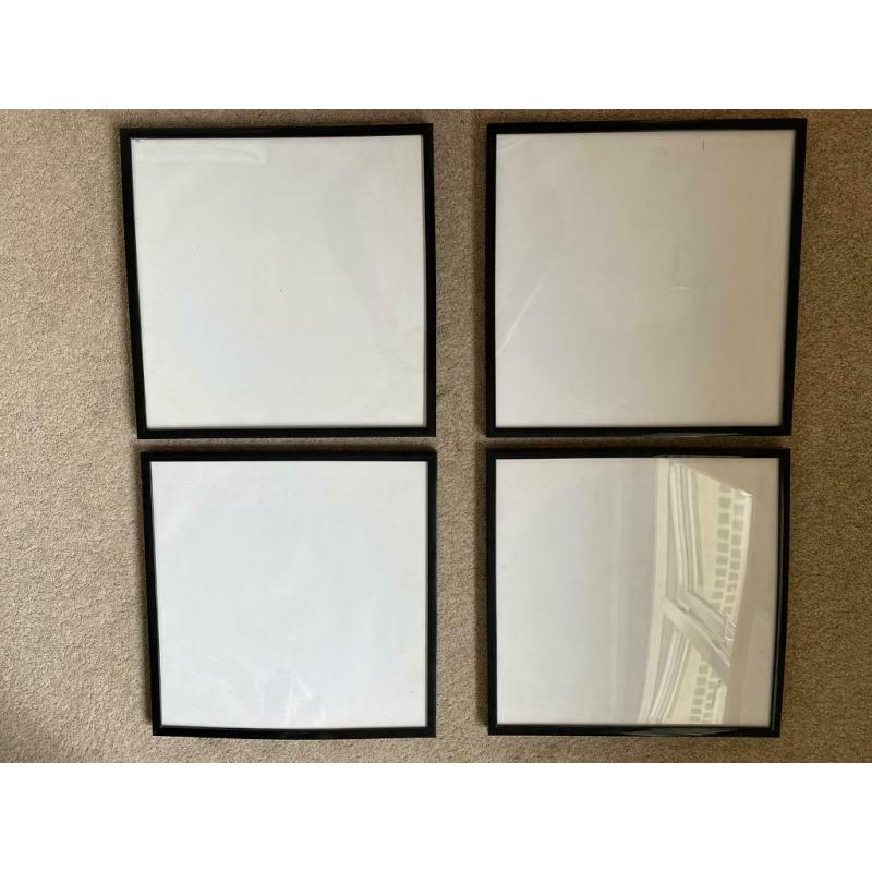 4 black square picture frames - great for vinyl records