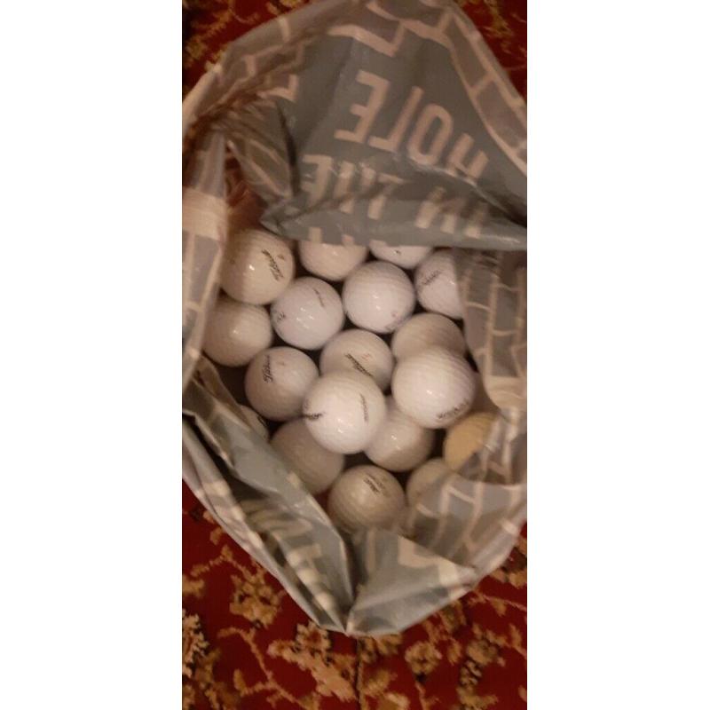 Golf Balls, assorted bag of 30 golfballs, various condition.