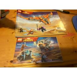 Lego 76107 and 76102 Guardians of the Galaxy ships