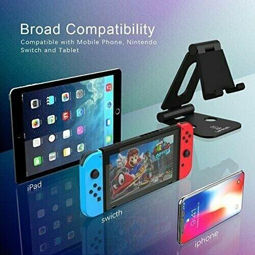 LAMICALL PORTABLE FOLDING T STAND FOR NINTENDO SWITCH, IPHONE, TABLETS ETC IN ALUMINIUM (RRP ?23.99)