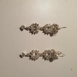 Silver Artificial Necklace With Earrings, Bracelet And Head Piece Kids Jewellery Set
