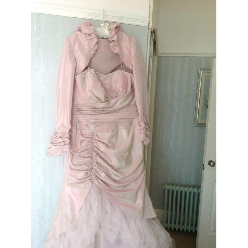 Blush pink wedding dress