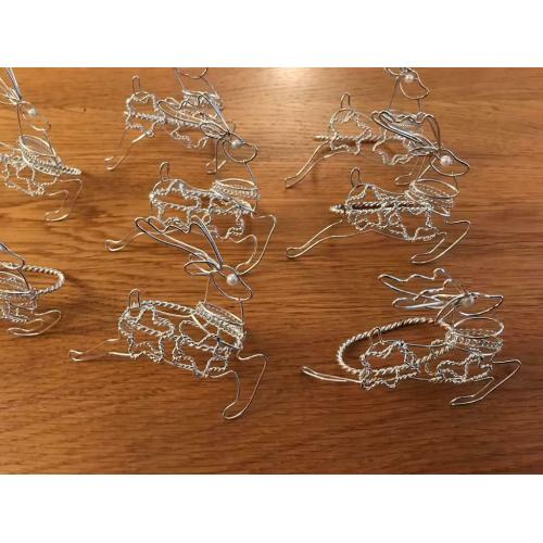 Xmas silver reindeer table or tree decorations.