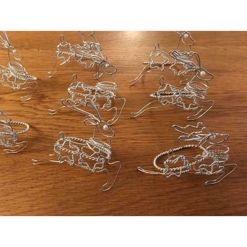 Xmas silver reindeer table or tree decorations.
