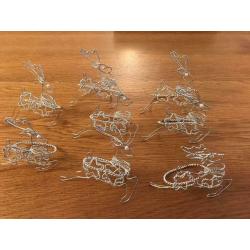 Xmas silver reindeer table or tree decorations.