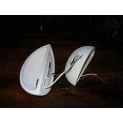 UPLIGHTS X2 -WHITE PORCELAIN - 240V. NEW