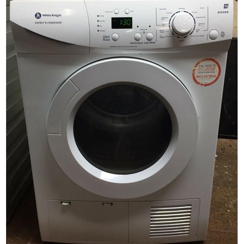 28 Whiteknight B96M8WR 8kg LCD Sensor Drying Condenser Tumble Dryer 1YEAR WARRANTY FREE DELIVERY