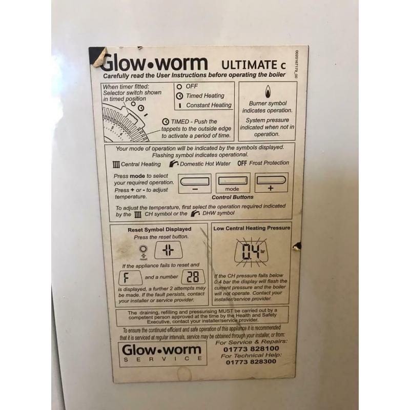 Glowworm ultimate C 30kw boiler