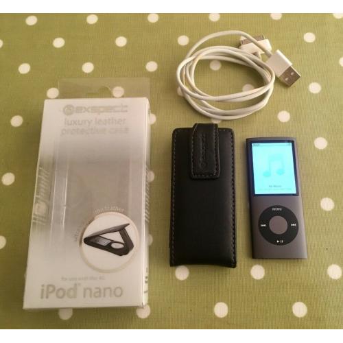 APPLE IPod NANO 8GB 4th Edition in Space Grey + Black Leather Case VGC - collect Gosport Hampshire