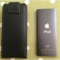 APPLE IPod NANO 8GB 4th Edition in Space Grey + Black Leather Case VGC - collect Gosport Hampshire