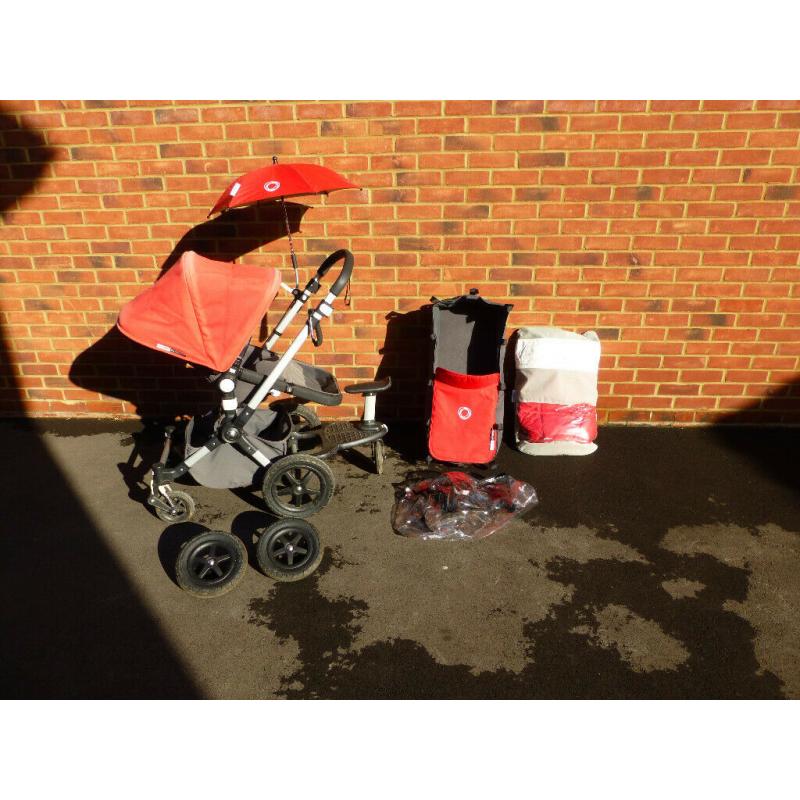 Bugaboo Cameleon 3 Travel System - Red/Dark Grey - Lots of Extras