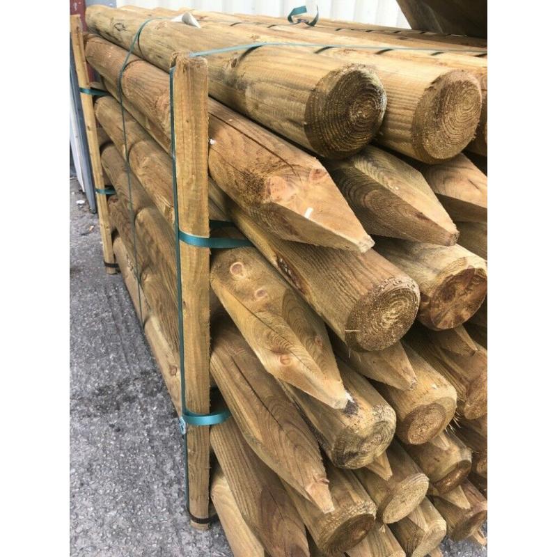 Timber posts, fencing posts, wooden posts, stakes, fence, round