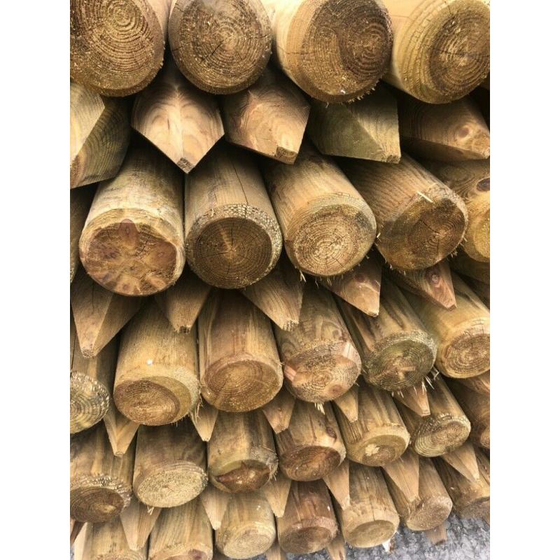 Timber posts, fencing posts, wooden posts, stakes, fence, round