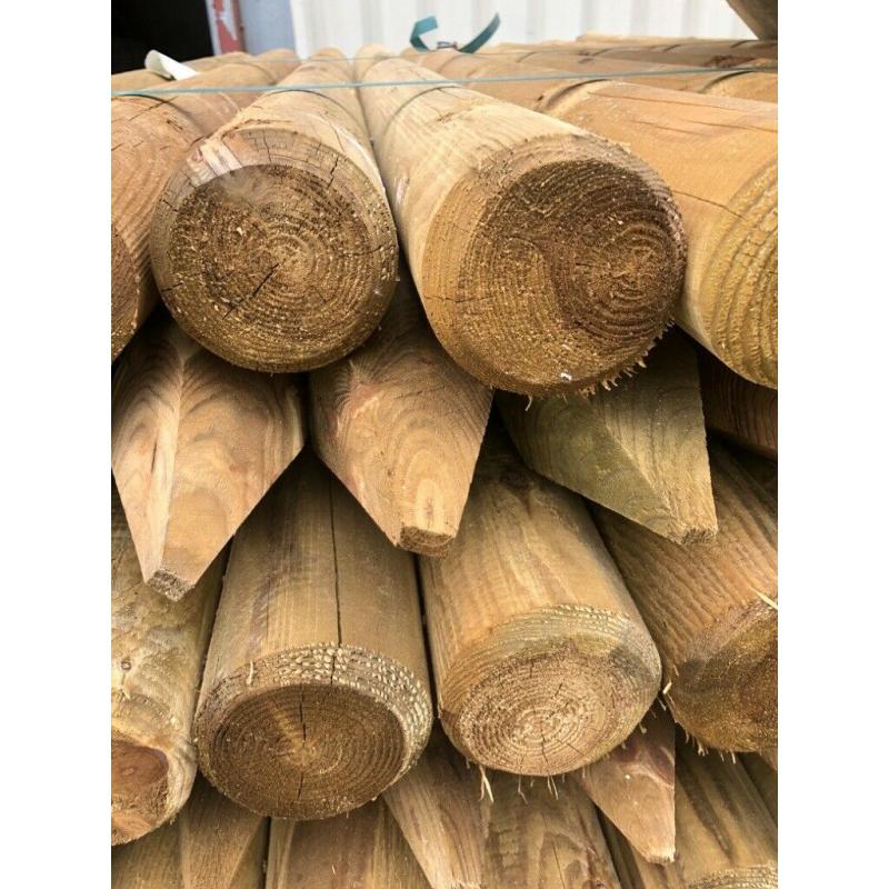 Timber posts, fencing posts, wooden posts, stakes, fence, round