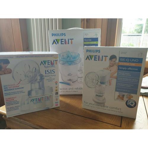 Philips Avent Electric Steriliser, ISIS Manual Breast Pump and ISIS Electric Breast Pump