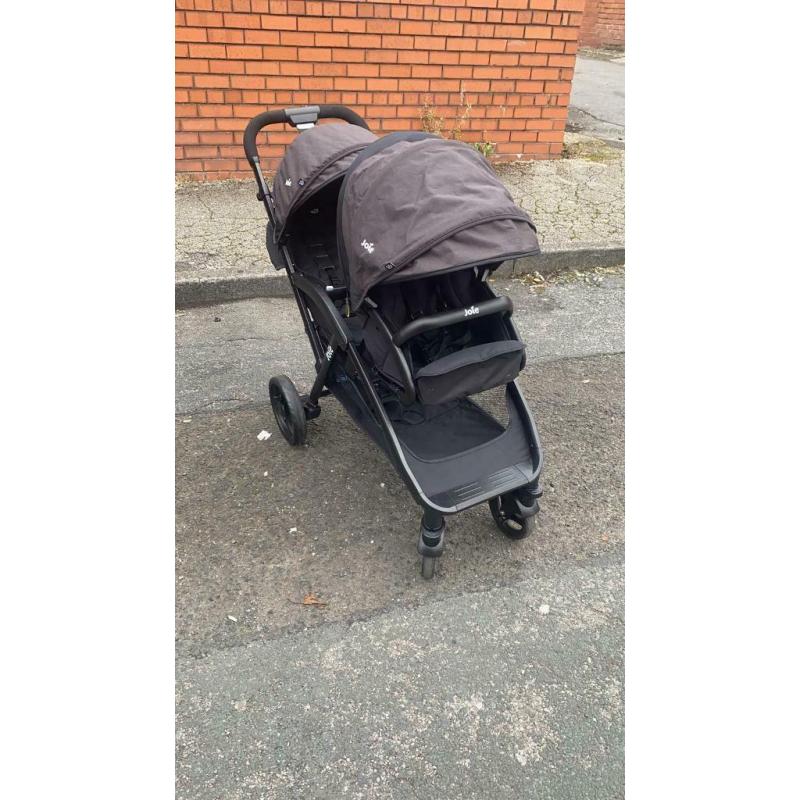 Joie Evalite Duo Twin Pushchair with Rain Cover. Collection only from Bolton