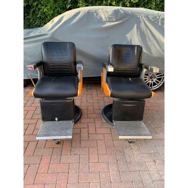 2 x Takara Belmont Apollo Mayfair Salon Barbers Hairdressing Optician Tattoo Chair