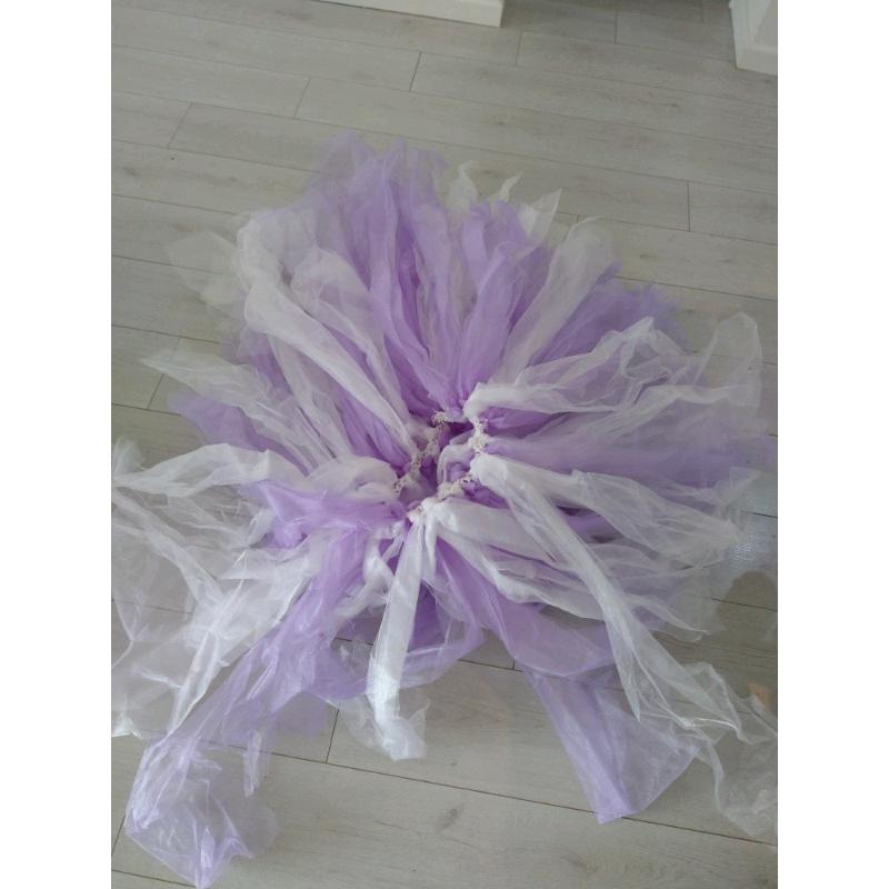 Huge lilac and white organza skirt