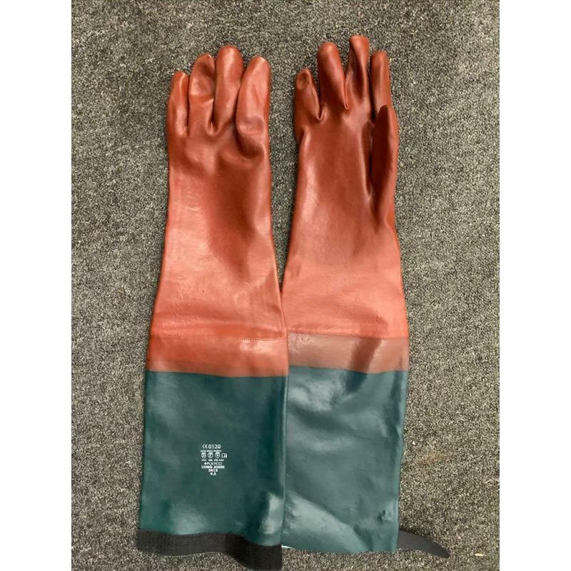 Polyco long john pvc rubber glove 25in gauntlet