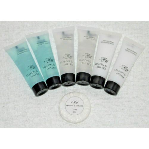 MASON & MILLER GIFT SET SHOWER GEL, SHAMPOO, CONDITIONER & SOAP TRAVEL KIT