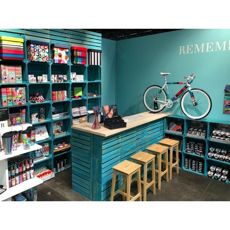 Wooden crates for shopfitting