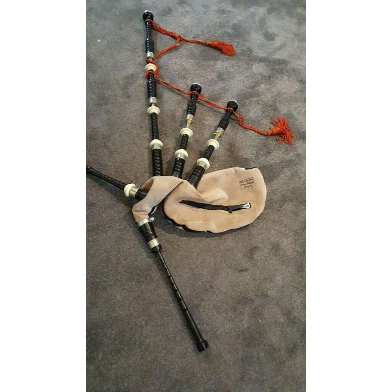 Strathmore bagpipes with poly chanter.
