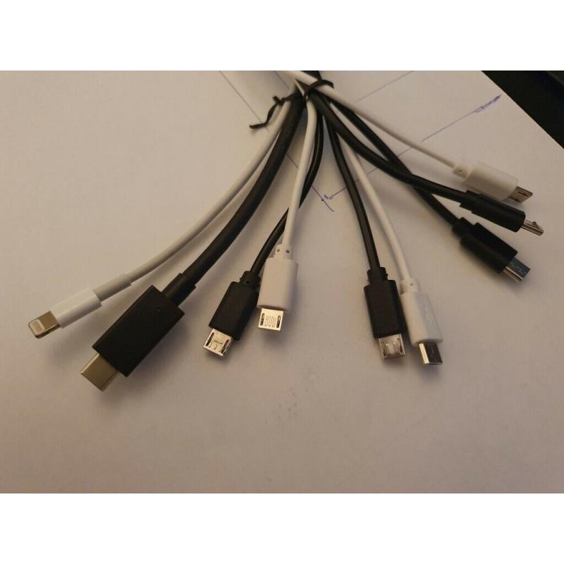 Bunch of USB power cables - iPhone, Samsung, iPad