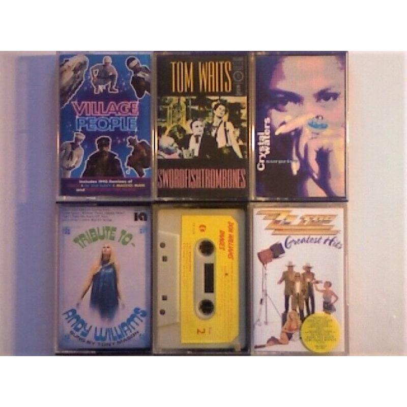 A-Z VILLAGE PEOPLE T WAITS CRYSTAL WATERS ANDY WILLIAMS D WILLIAMS ZZ TOP PRERECORDED CASSETTE TAPES