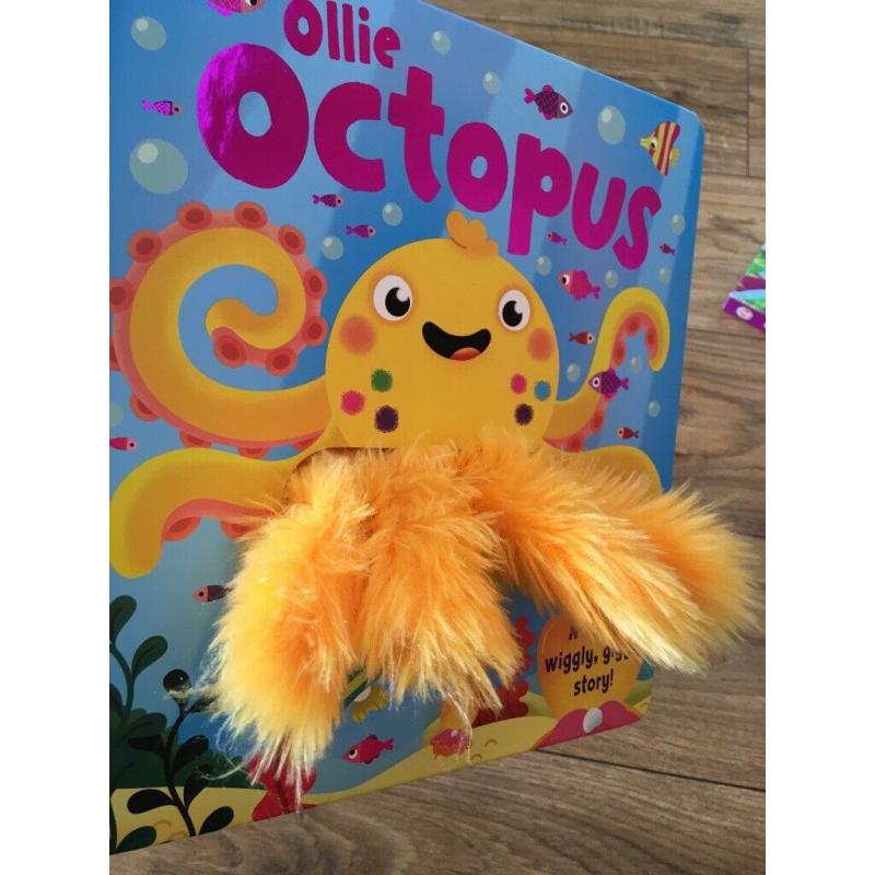 3 x hand puppet children?s books: Ollie Octopus, Cheeky Monkey, Calm Down Boris : V.G.C