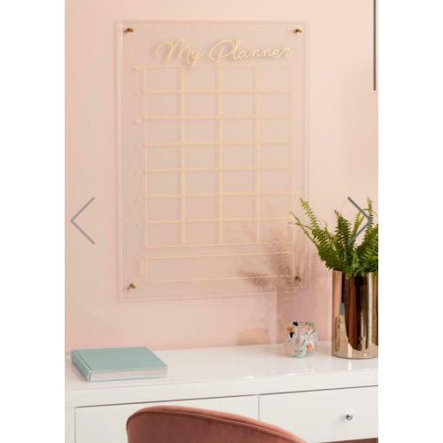Large Glass Wall Planner - Brass
