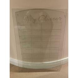 Large Glass Wall Planner - Brass