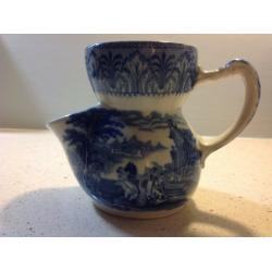 NEW LOW PRICE - BLUE AND WHITE CAULDON CHARIOT DESIGN SHAVING MUG
