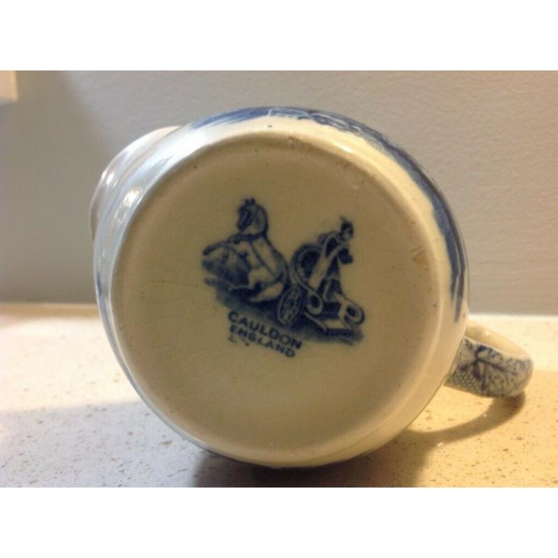 NEW LOW PRICE - BLUE AND WHITE CAULDON CHARIOT DESIGN SHAVING MUG
