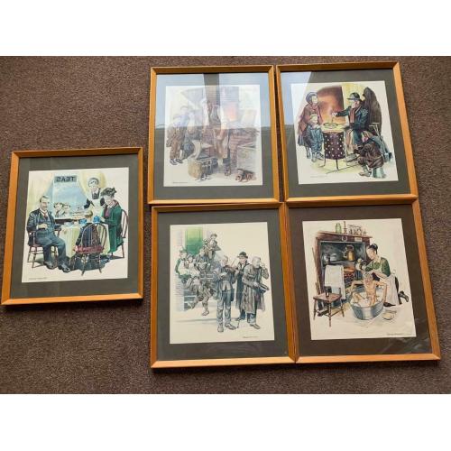 Set of 5 Vintage Prints by Ronald Embleton