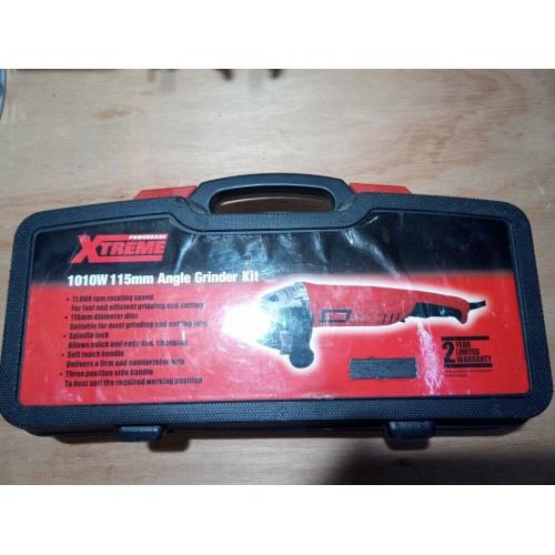 Powerbase Xtreme 1010 watt 115mm grinder with case.