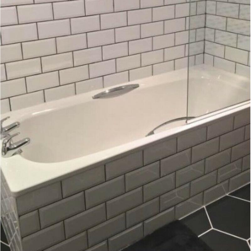 Bath panel and side panel for tiled bath