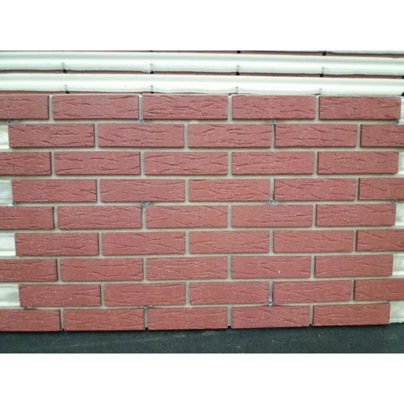10 BRICK-TILE-PANELS Red deep pitted, ref. RF435 each panels dim.138.5x69.9 cm