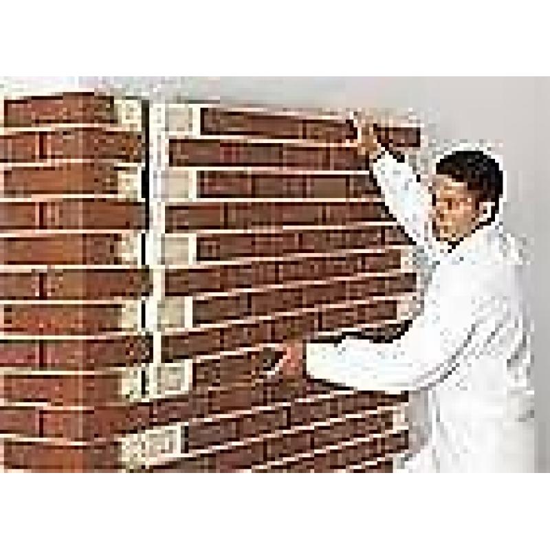 10 BRICK-TILE-PANELS Red deep pitted, ref. RF435 each panels dim.138.5x69.9 cm
