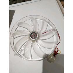 2 x Brand new 22cm 220mm Akasa blue led computer case fan