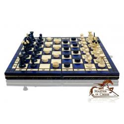 Lovely Blue KINGDOM Chess & Draughts 35cm / 13.8in Original Product from Master Of Chess